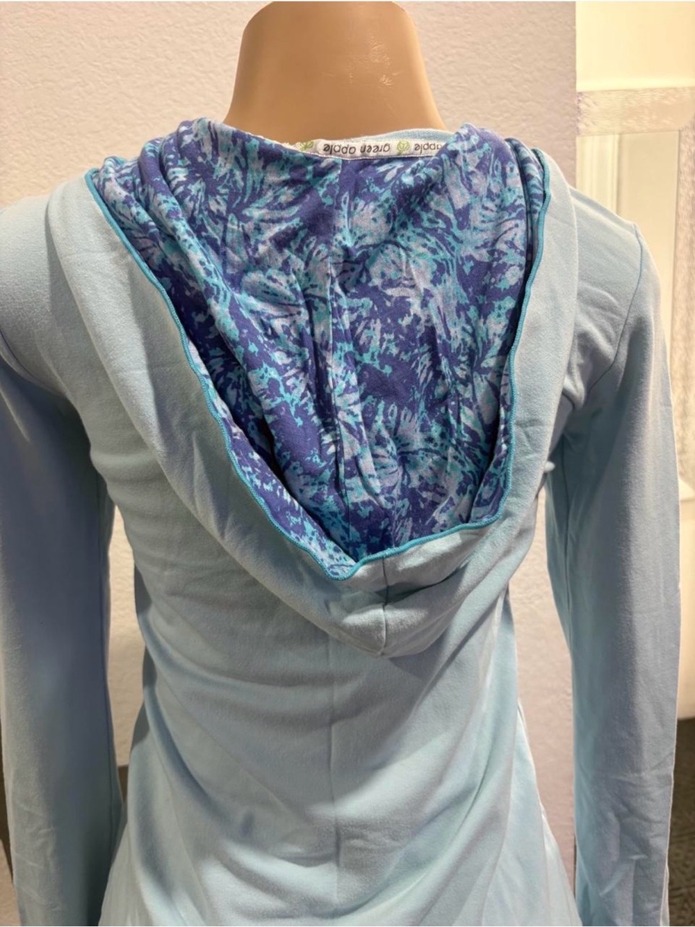 Green Apple Light Blue Hooded Open-Front Cardigan - Picture 7 of 8